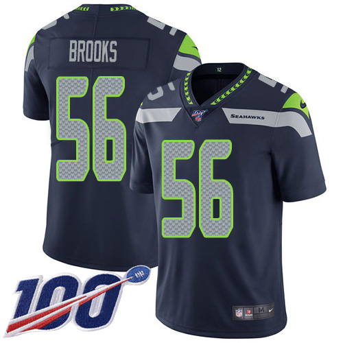 Nike Seahawks #56 Jordyn Brooks Steel Blue Team Color Youth Stitched NFL 100th Season Vapor Untouchable Limited Jersey